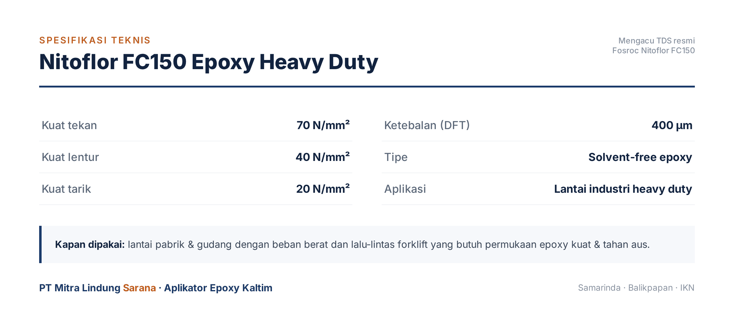 Checklist Evaluasi Material Pelapis Lantai Industri 1 Infografis teknis Analisis Komparasi Nitoflor FC150 dan SikaFloor untuk L - PT Mitra Lindung Sarana Kalimantan Timur