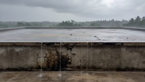 Atap bangunan yang mulai retak