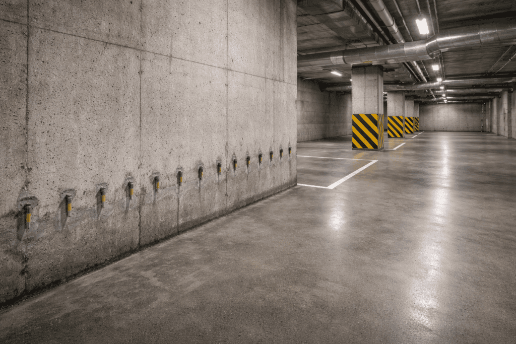Hasil akhir perbaikan kebocoran pada struktur terowongan beton menggunakan metode injeksi grouting polyurethane.