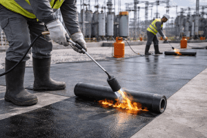 Aplikasi waterproofing dan protective coating pada proyek pembangunan dermaga di wilayah Kutai Timur.