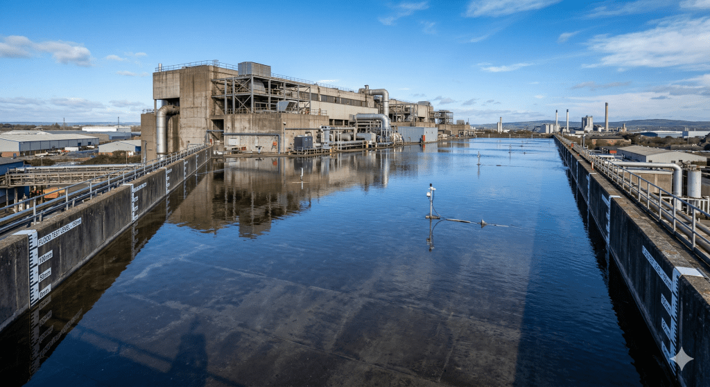 Proses penggenangan air (Flooding Test) pada dak beton untuk memverifikasi kekedapan lapisan waterproofing.
