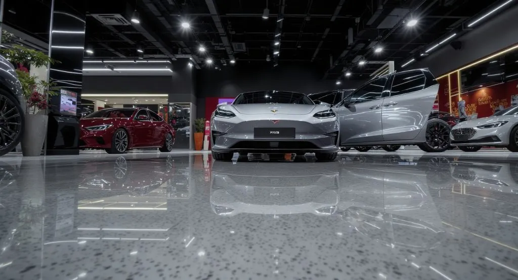 Lantai Showroom Otomotif: Mengapa Epoxy Pilihan Utama? 6 The Premium Look Showroom Car